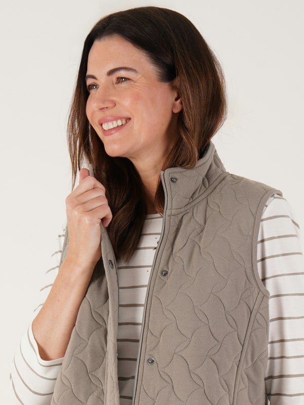 TIGI-Wear Sage Tonal Floral Lined Gilet