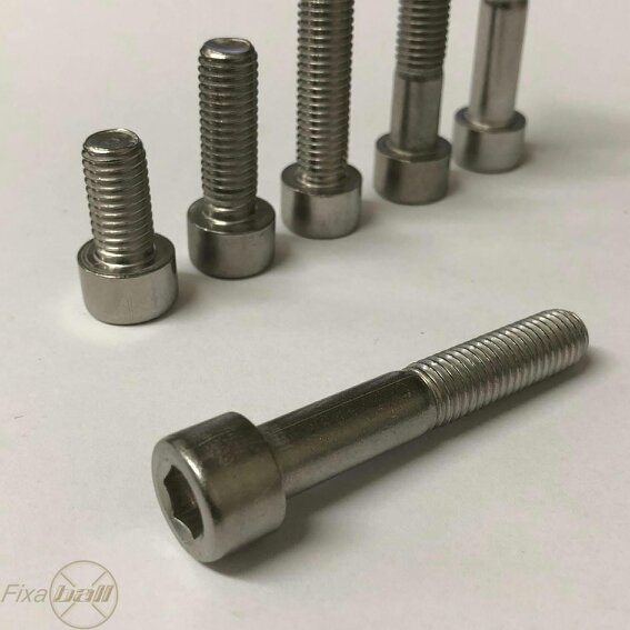 Fixaball M5 Socket Cap Allen Screw Bolt A2/ 304 Stainless Steel DIN912