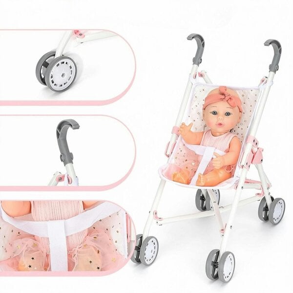 deAO Toys deAO Baby Doll Nursery Playset with 12" Doll, Stroller, Crib, Play Mat & Travel Bags Role‑Play Toy for Kids Ages 3–8