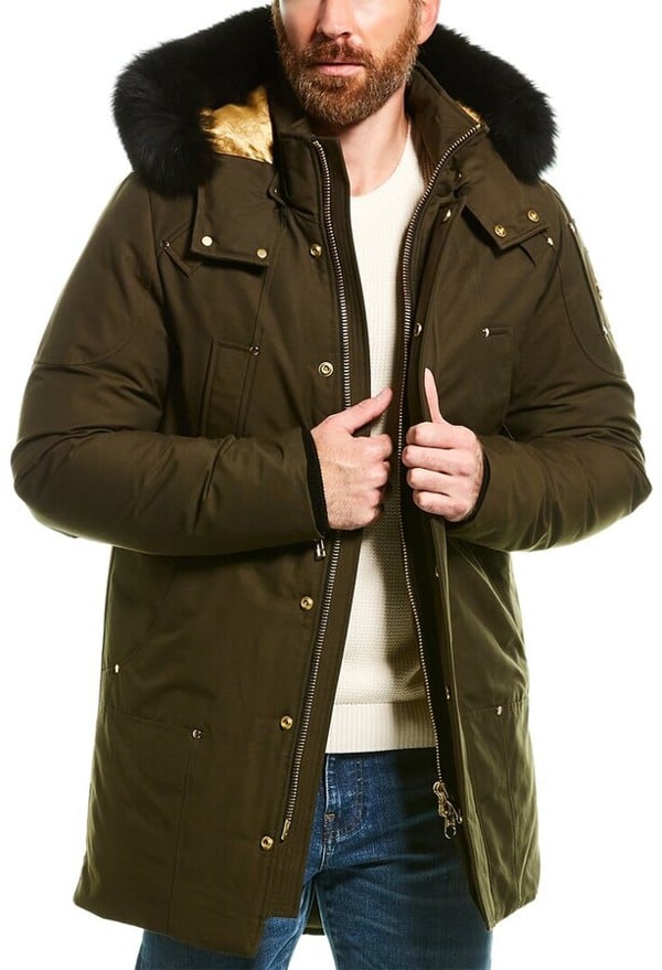 Moose Knuckles Stag Lake Black Trim Parka Down Jacket Coat - Green