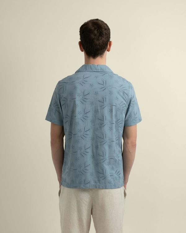 Larsson & Co Daan - Floral Embossed Short Sleeve Shirt