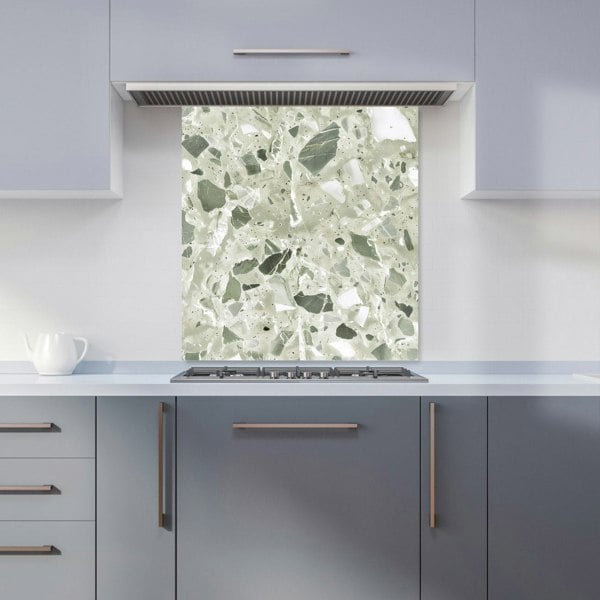 Warren Reed - Designer Sage Green And White Quartz Effect Kitchen Splashback