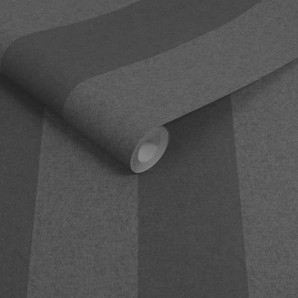 Superfresco Easy Regent Stripe Wallpaper - Charcoal - 10m