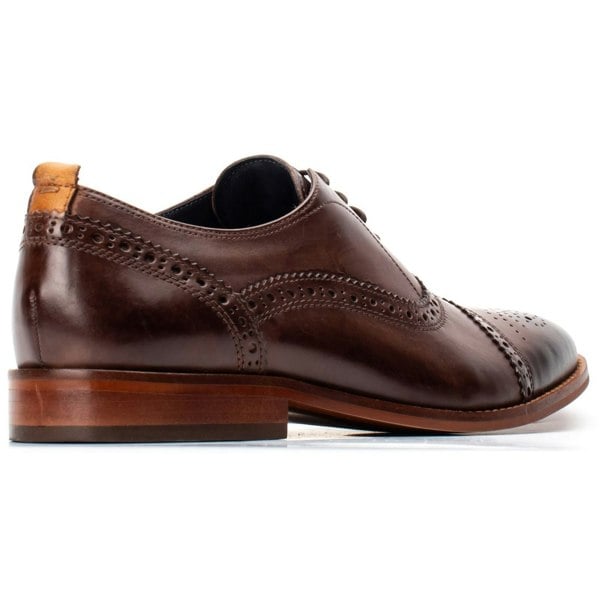 Base London Cast Washed Brogue Mens Shoes - Brown