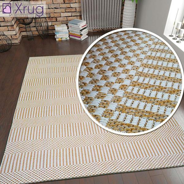 Viva Rugs Cotton Rugs Small Extra Large Runners Mustard Yellow Cream White Washable Flat Weave Carepts Striped Woven Area Mats