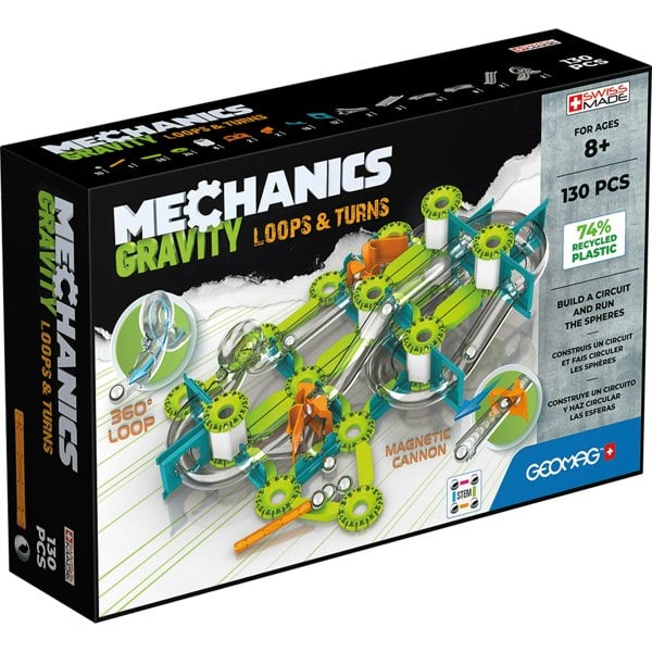 Geomag Mechanics Gravity Magnetic Loops & Turns - 130 Pieces