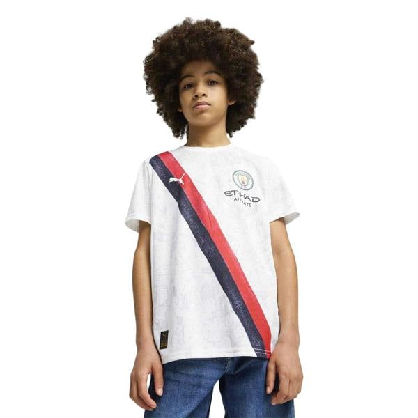 Puma Childrens/Kids KidSuper Manchester City FC Away Shirt - White/Black - 