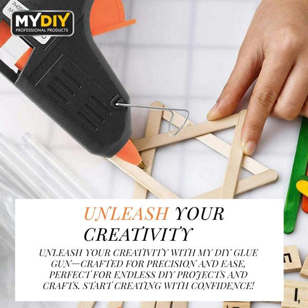 MY DIY PROFESSIONAL PRODUCTS My DIY Hot Glue Gun-100x 7MM Glue Gun Sticks & Built-in Safety Stand Fast Heating Glue Gun Anti Drip Nozzle Mini Melt Gun