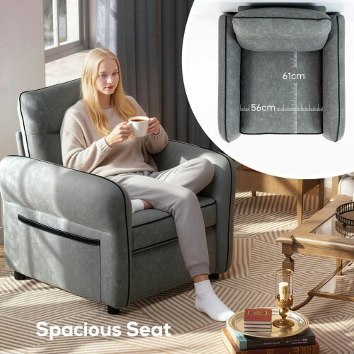 Wyld Haus Pamazi Grey Faux Leather Accent Armchair