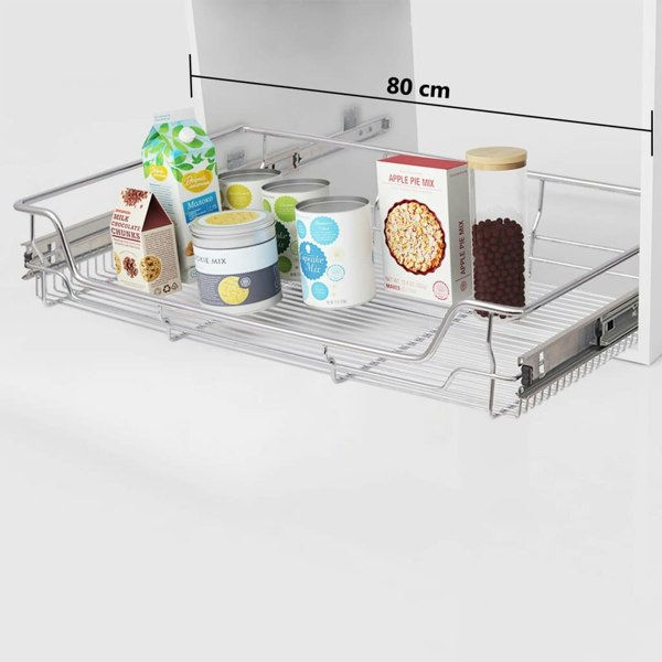 Berkfield Pull-Out Wire Baskets 2 pcs Silver 800 mm