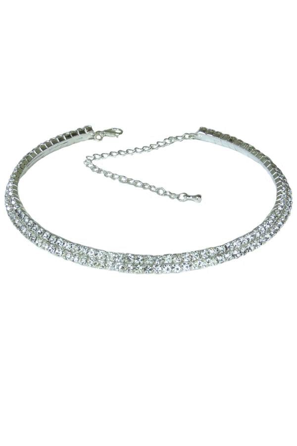 Paulo Due 2 Row Diamante Necklace