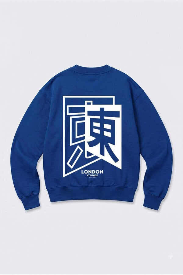 London Attitude Relaxed Fit Japanese Inspired Graphic Sweatshirt