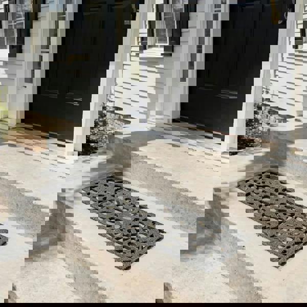 Nicoman Victorian Style Eco-Friendly Rubber Step Mat - Grey - Indoor Outdoor