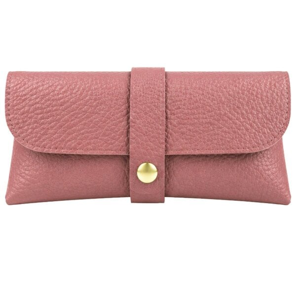 Love EMVY Italian Genuine Leather Glasses Case with Press Stud Fastening - Pink