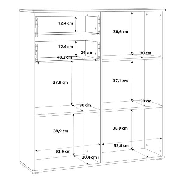 Wyld Haus Leipzig White Gloss Chest of Drawers 2 Doors 2 Drawers