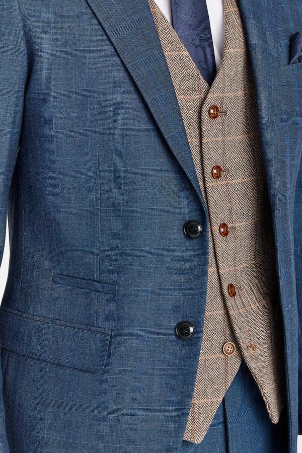 Paul Andrew Viceroy Navy Suit with Harris Brown Tweed Waistcoat