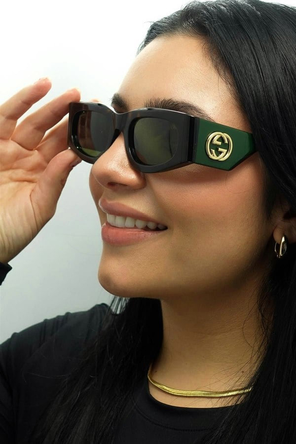 Gucci Sunglasses GG1664S 002 Havana with Green and Red Green