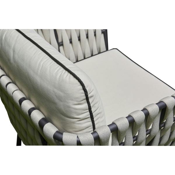 DS Living Rope Aluminium Garden Furniture 5 Seater