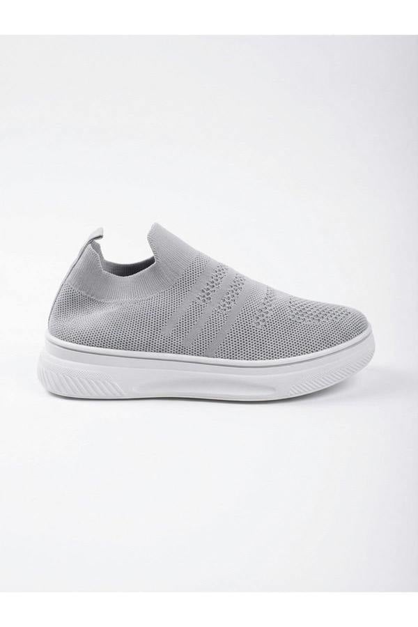 Grace Knit Slip On Trainers - Grey
