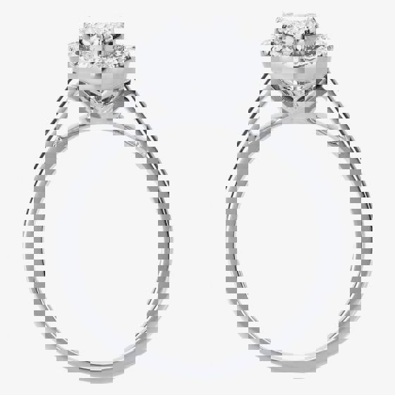 T. H. Baker 9ct White Gold 0.25ct Diamond Heart Cluster Ring TH014657R