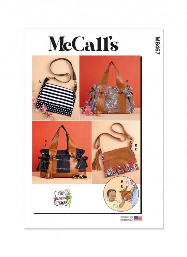 McCalls 8467 Paper Sewing Pattern – Bag, Size One Size, Intermediate