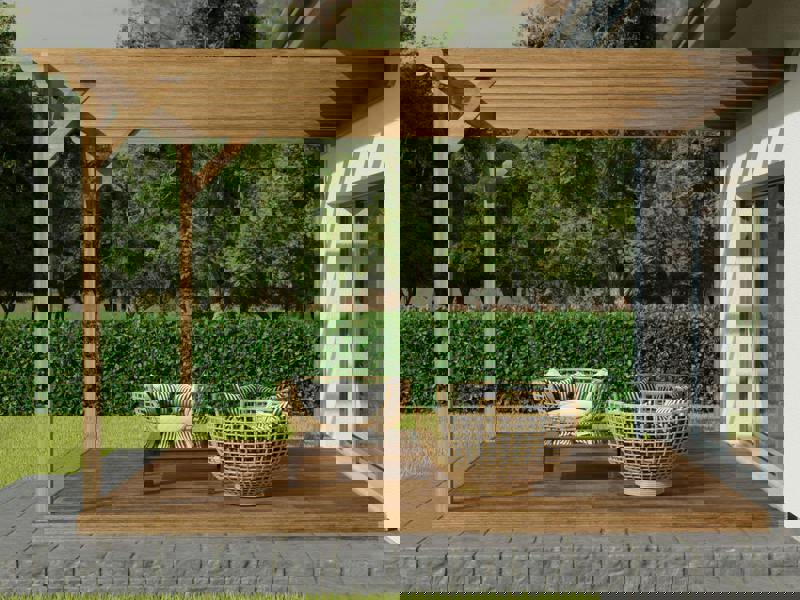 Arbor Garden Solutions Wall Mounted Pergola and Decking Kit Ovolo Design