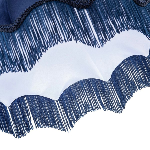 Classic Victorian Lamp Shade in Midnight Blue Velvet with Navy Trims Image 5
