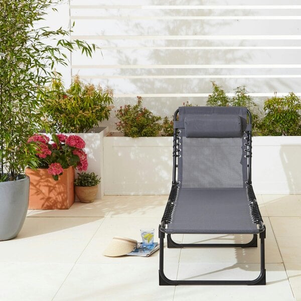Neo Direct Two Neo Grey Outdoor Folding Sun Loungers