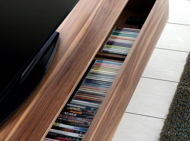 Angel Cerdá TV Stand Walnut and Chromed Steel 3043