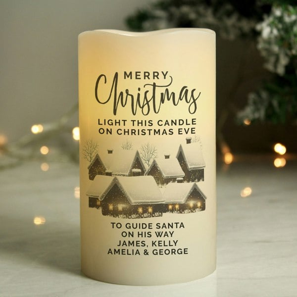 Personalised Memento Company Personalised Christmas Town LED Candle