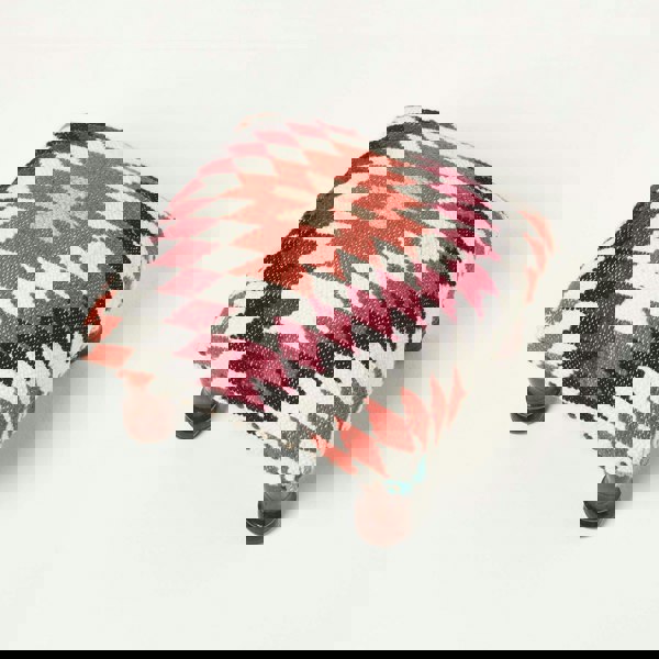 HOMESCAPES Manila Handwoven Kilim Footstool