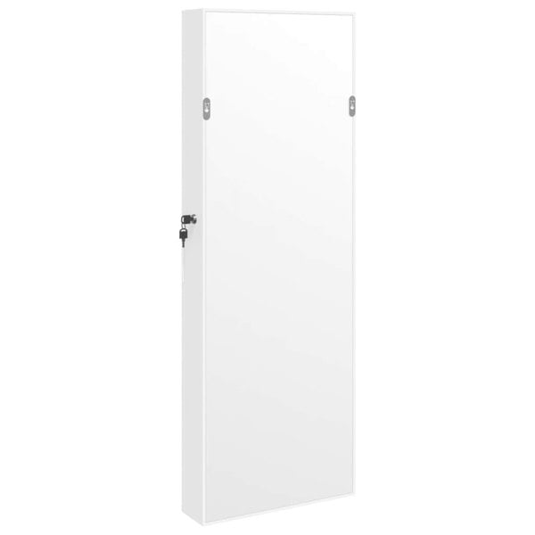 Berkfield Mirror Jewellery Cabinet with LED Lights Wall Mounted White