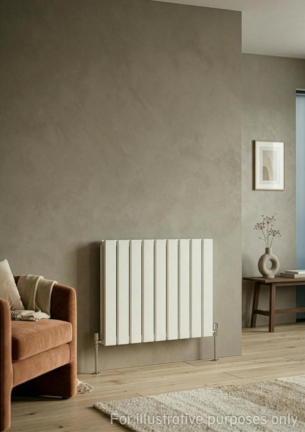 MYHOMEWARE 1022mm x 600mm Double Aluminium Panel Radiator in White - Model Mira - Wall-mounted