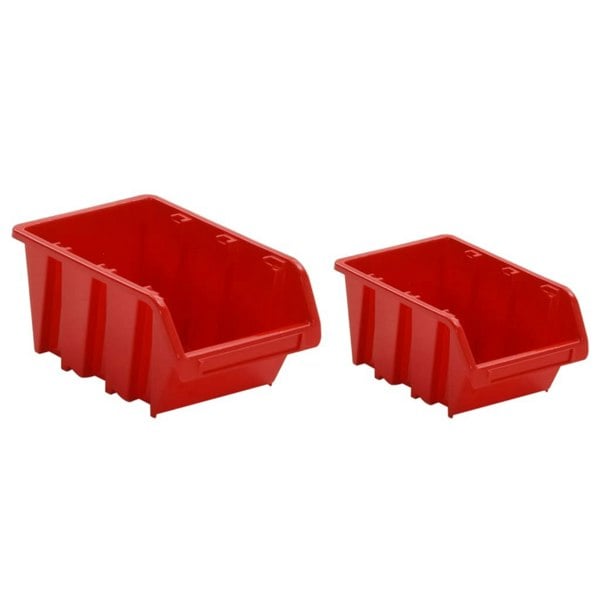Berkfield 30 Piece Workshop Shelf Set Red and Black 77x39cm Polypropylene