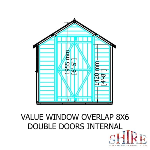 Shire Overlap 8x6 Double Door Economy With Window Storage Shed - Best Shed
