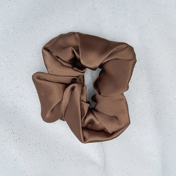 Silk Scrunchie in Brown Mulberry Silk gift
