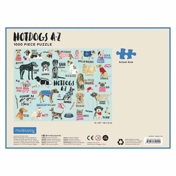 Mudpuppy, Hot Dogs A-Z Jigsaw, Jigsaws & Puzzles, Dogs, Gift
