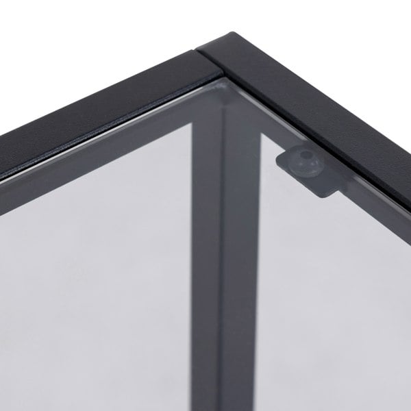 Furniture To Go Randolf Bedside Table in Black with Smoked Glass