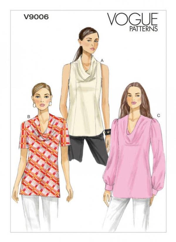 Vogue Sewing Pattern 9006, Tops for Women, 8-10-12-14-16 - Easy