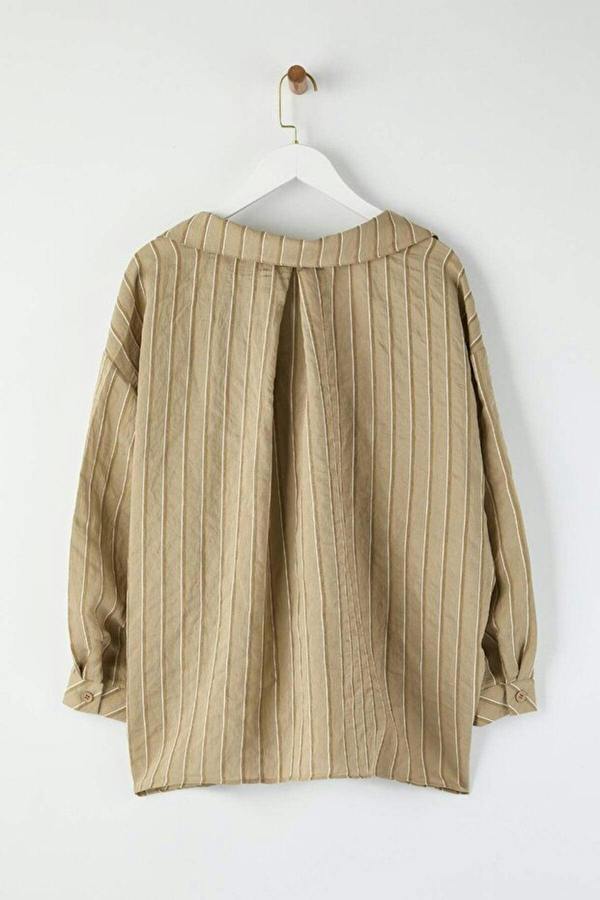 WOVCOR Striped Oversize Textured Shirt