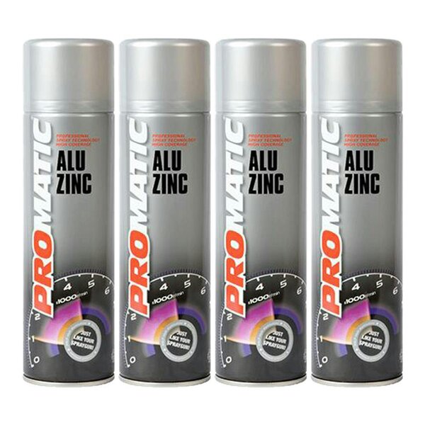 Promatic 4X Promatic Alu Zinc Spray Paint 500ml