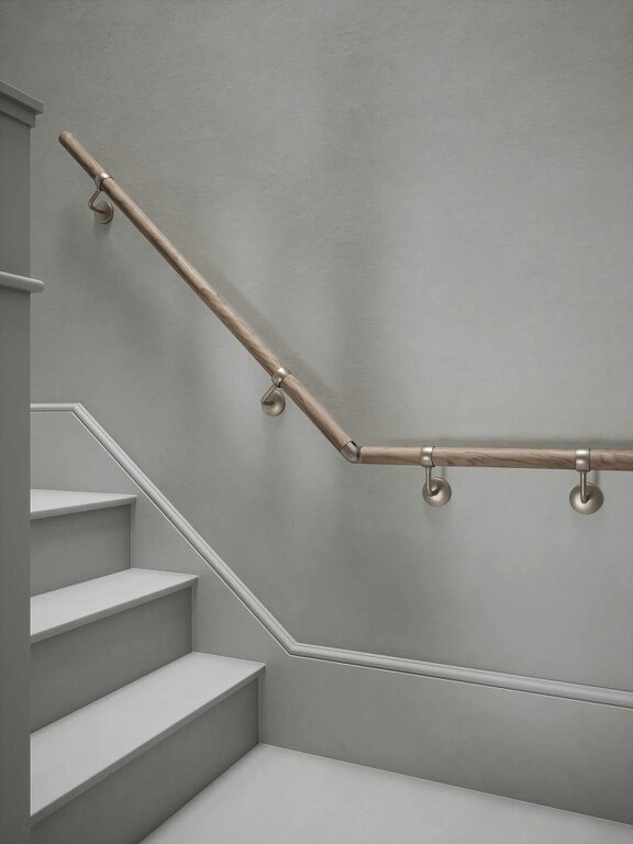 Handrails Direct Oversley Walnut Quarter Landing Handrail