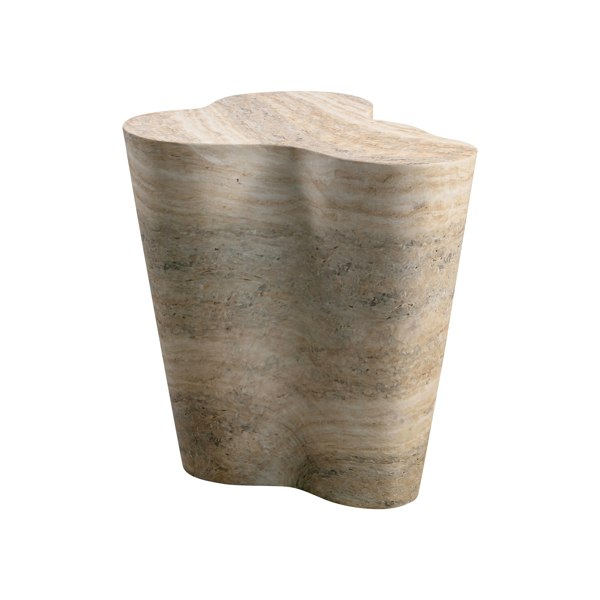 Furniture Edit Slab Faux Travertine Tall Side Table