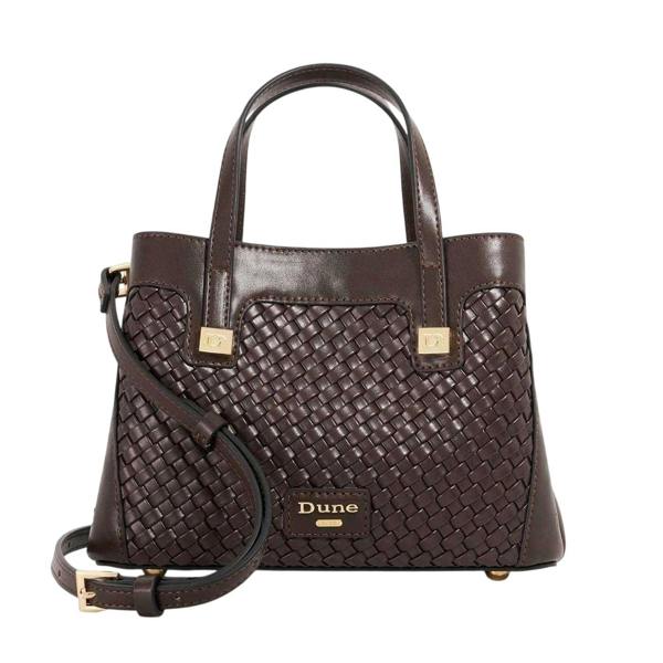 Dune London Deavie Woven Handbag - Dark Brown - 