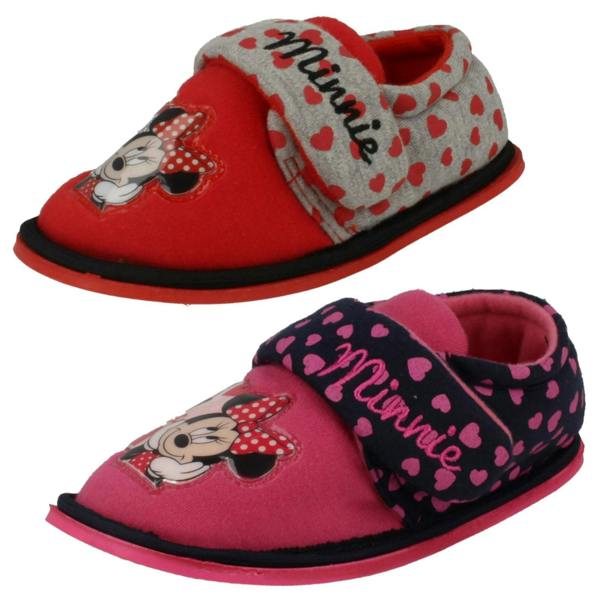 Disney Girls Disney Hook & Loop Slippers Minnie Mouse Boarder