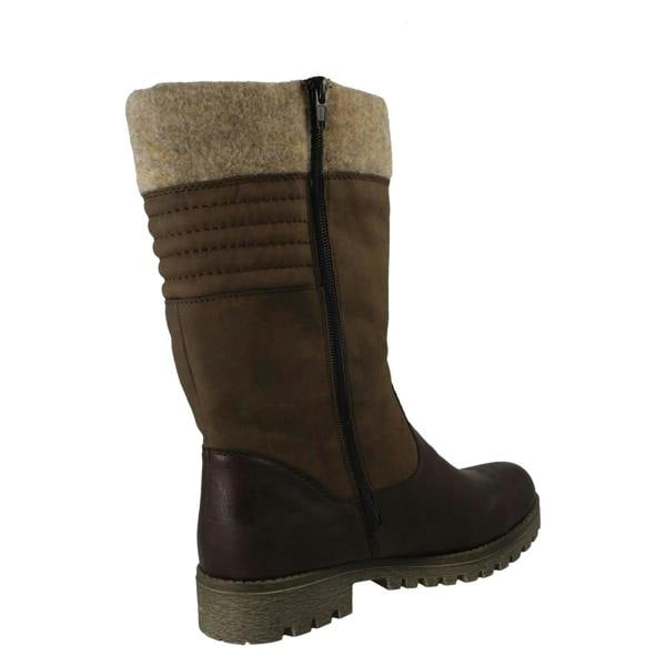 Rieker Ladies Rieker Zip Mid Calf Fleece Lined Water Repellent Boots 78585