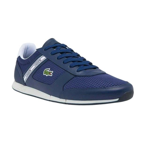 Lacoste Mens Menerva Leather Trainers - Navy/White - 