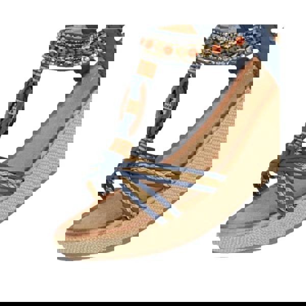 Cipriata Womens/Ladies Jewelled Platform Heel Sandals - Navy - 