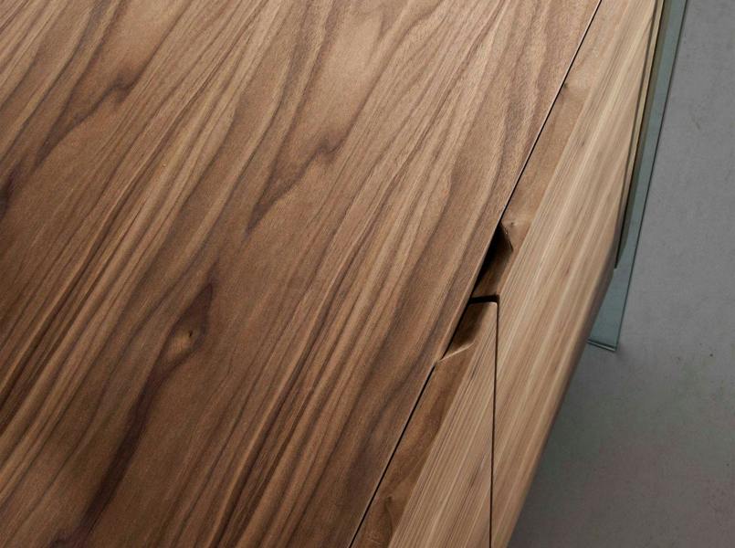 Angel Cerdá Walnut and tempered glass sideboard 3057