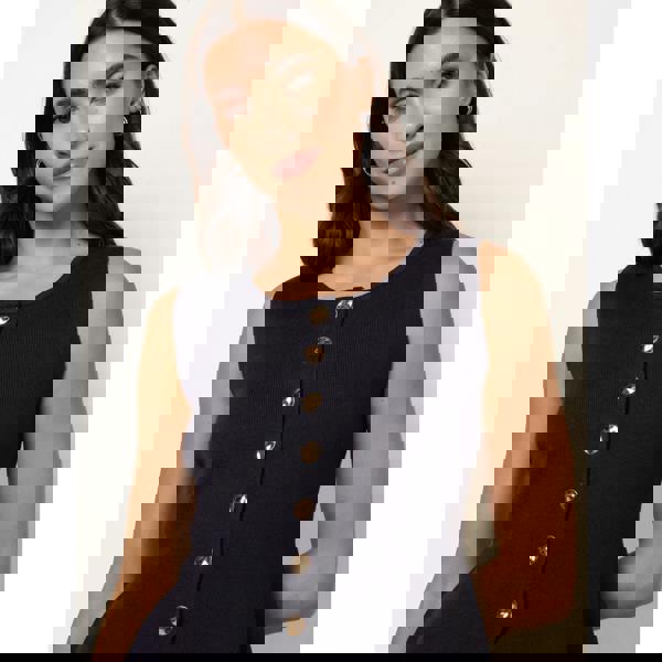 Blue Vanilla Set With Gold Button